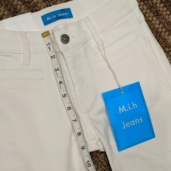 M.i.h Jeans New White Paris Cropped Slim Jeans 25 - Picture 7 of 8